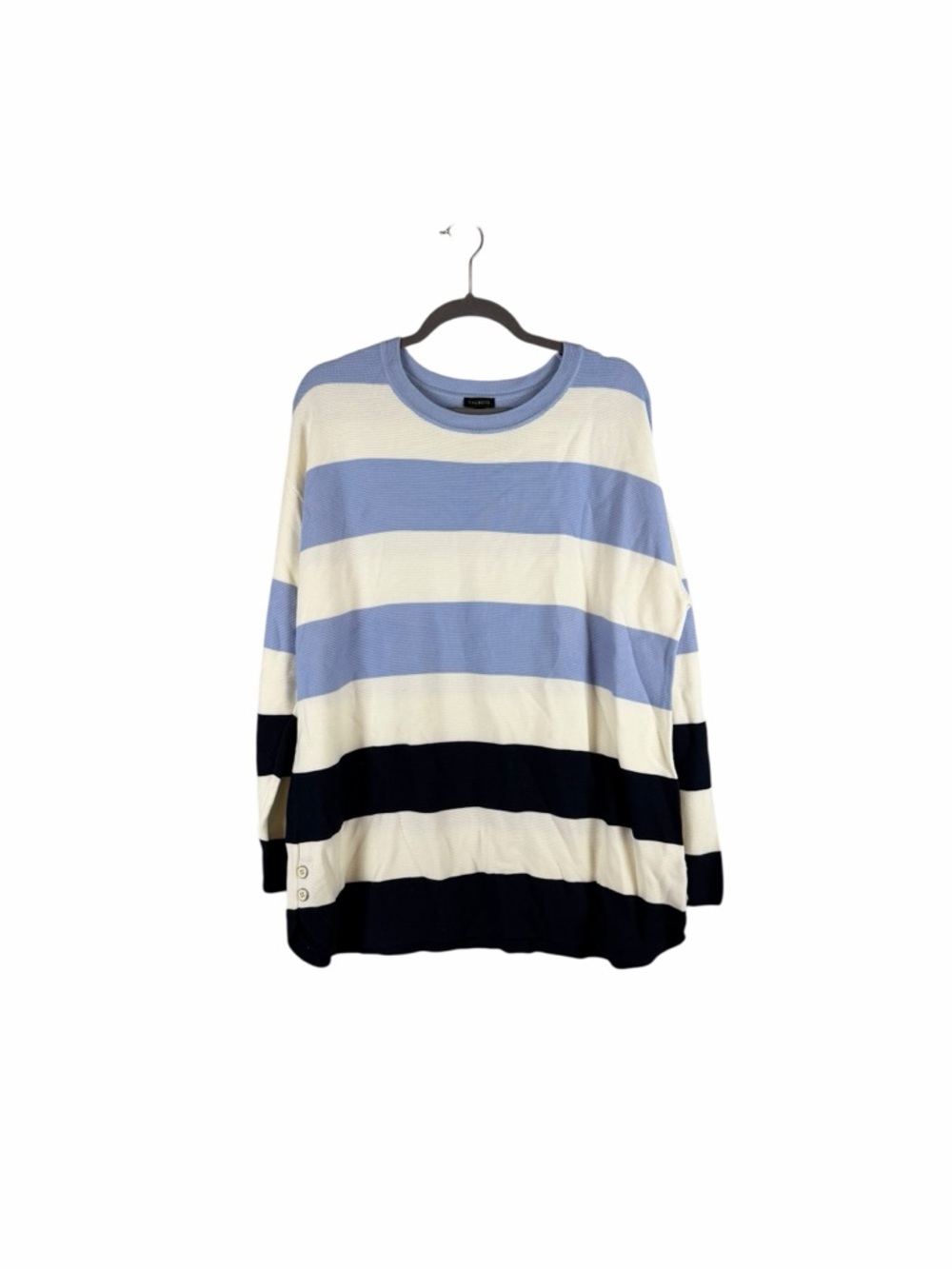 Talbots Blue Ivory Navy Striped Oversized Sweater Size XL